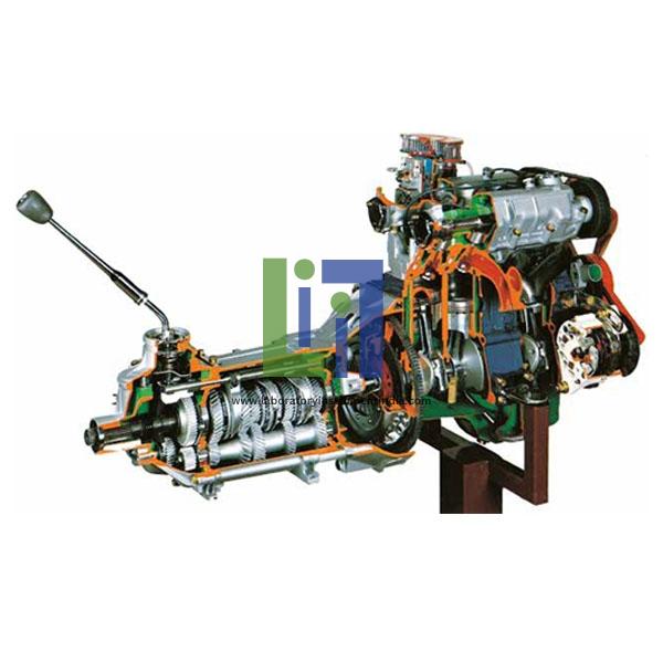 Carburettor Petrol Engine with Gearbox Cutaway