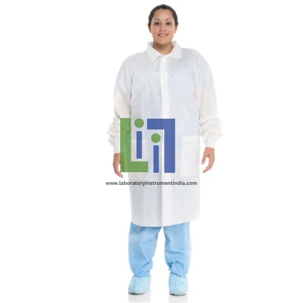 Health BASIC Lab Coat With Traditional Collar and Knit Cuffs