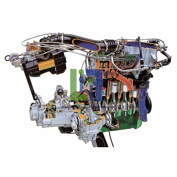 Multipoint Electronic Fuel Injection Petrol Engine with Gearbox Cutaway
