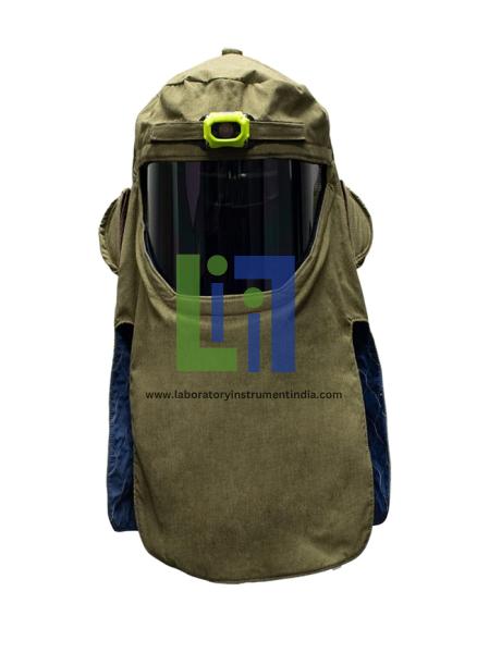 National Safety Apparel 40 Cal Arc Guard Revo Lite Cross vent Hood with Pure View Face shield and Headlamp