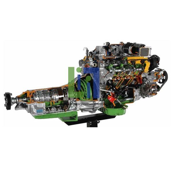 Petrol Engine With Gearbox Cutaway