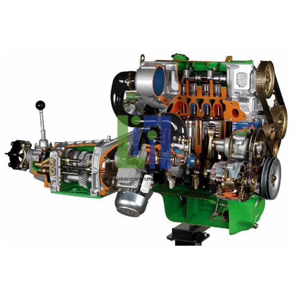 RWD Turbo Diesel Engine with a Gearbox Cutaway