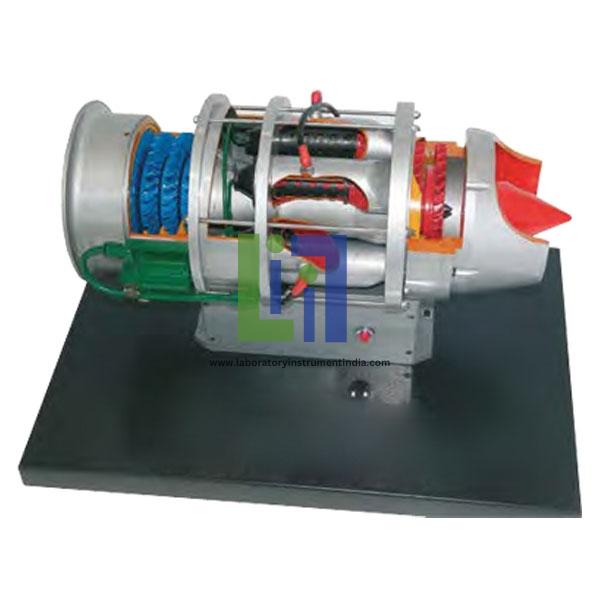 Turbo Jet Engine Model With High Pressure Compressor Cutaway