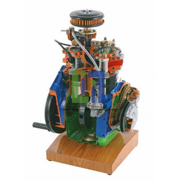Two cylinder Petrol Engine Five Hundred Cutaway
